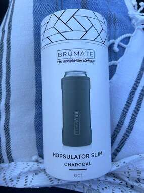 BrüMate Hopsulator Slim 12oz Can Cooler Charcoal